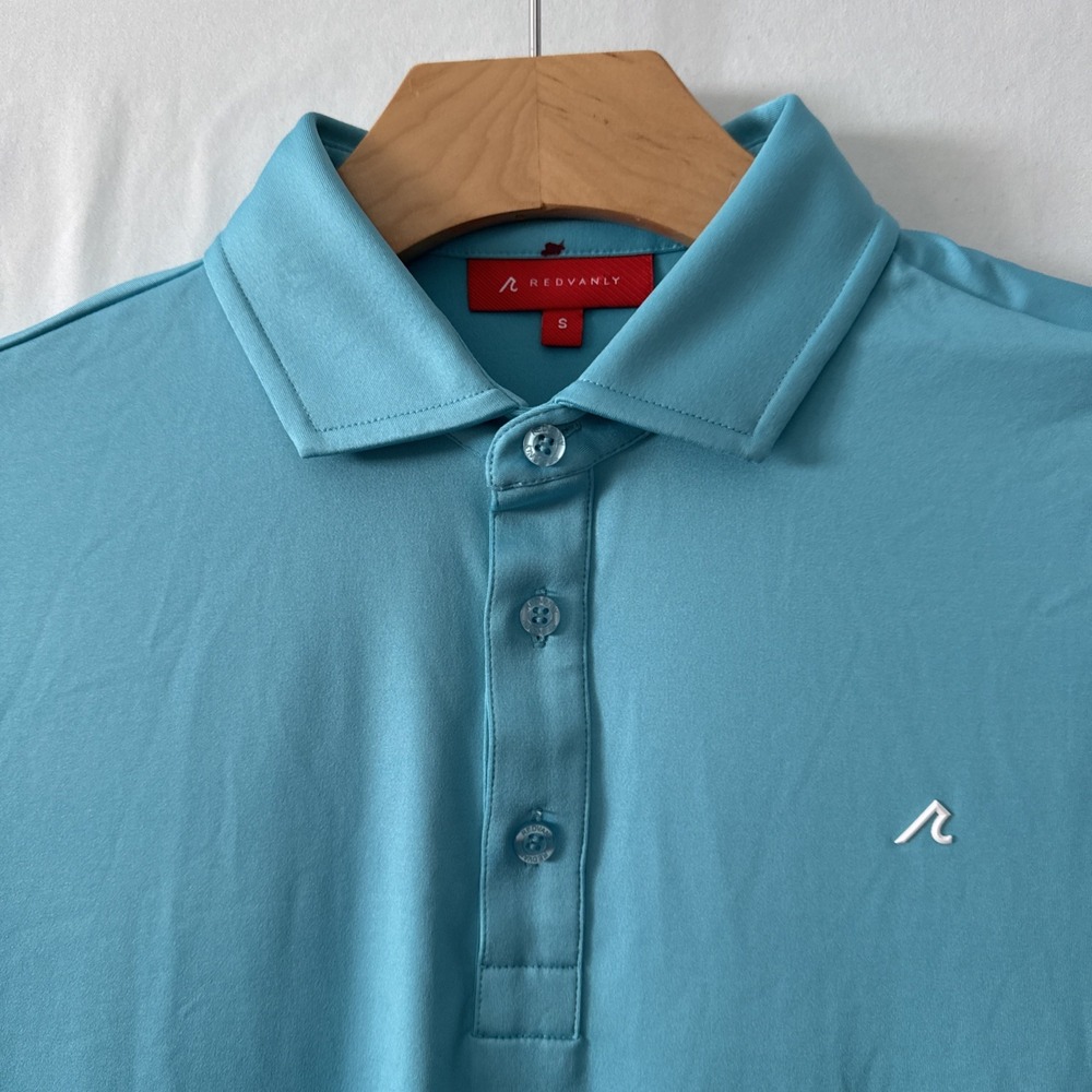 Redvanly Golf Polo Shirt Mens Small Blue Stretch Performance Logo Men